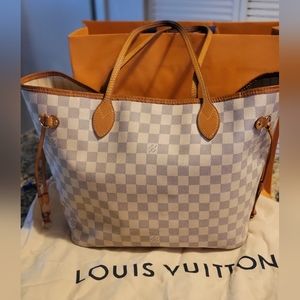 💥💥💯Louis Vuitton Neverfull MM  Damier Azur